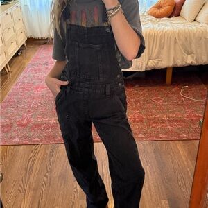 Women's Black Denim Overalls